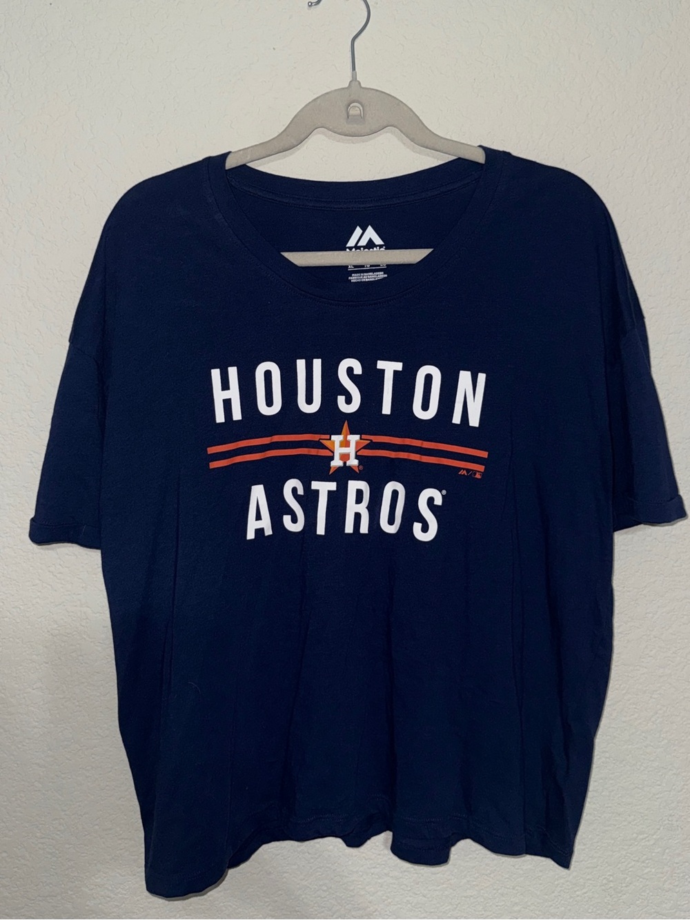 Majestic MLB Houston Astros Navy Blue Graphic T-Shirt XL